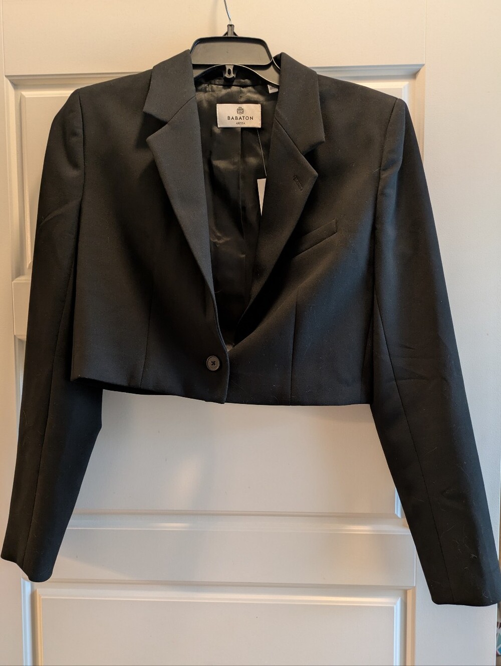 Babaton Black Cropped Blazer Jacket